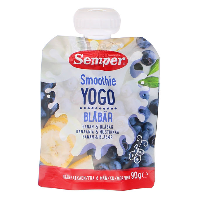 Semper Smoothie Banaani, Jogurtti & Mustikka