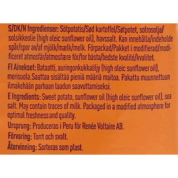 Renée Voltaire Räfflade Sötpotatischips Havssalt