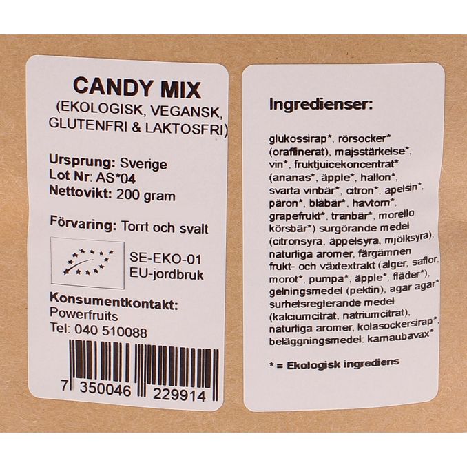 Powerfruits Vegansk Godisblandning Eko
