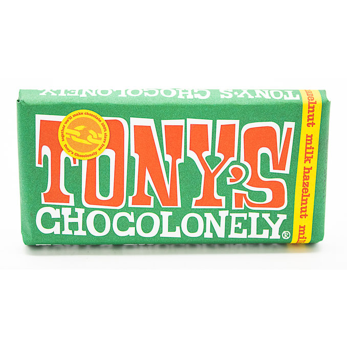 Tony's Chocolonely Fairtrade Hazelnut Milk Chocolate Bar 180g, 180g ...