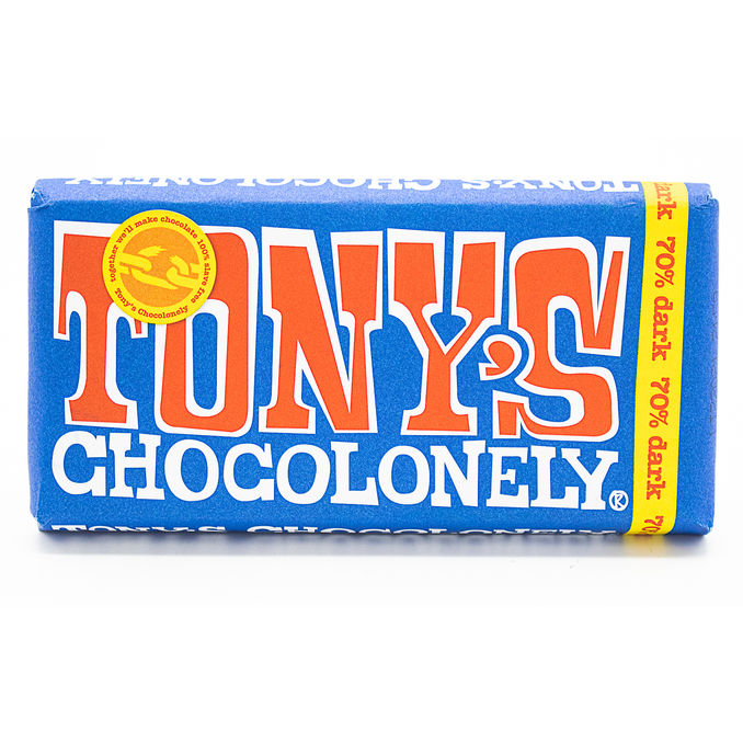 Tony's Chocolonely Ethical Chocolate Bars 70% Dark Chocolate 180g, 180g ...