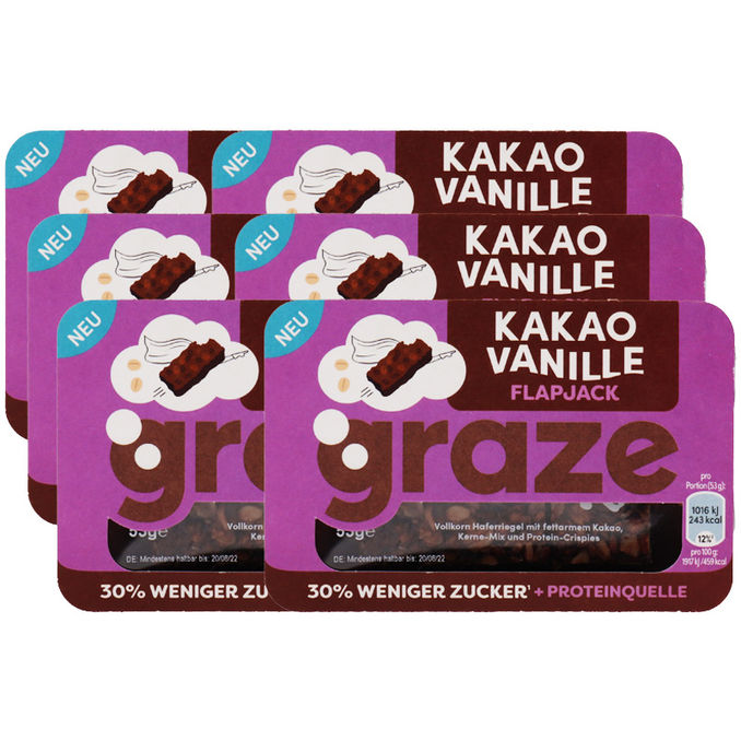 Graze Flapjack Kakao Vanille, 6er Pack