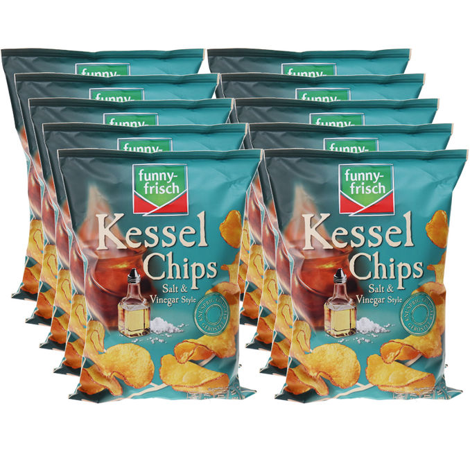 Funny Frisch Kesselchips Salt & Vinegar, 10er Pack