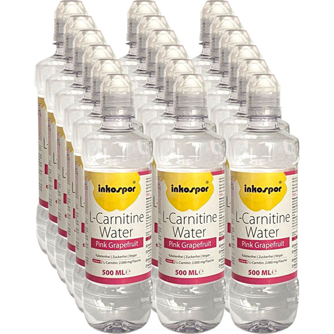 inkospor® L-Carnitin Wasser Pink Grapefruit, 18er Pack (EINWEG) zzgl. Pfand