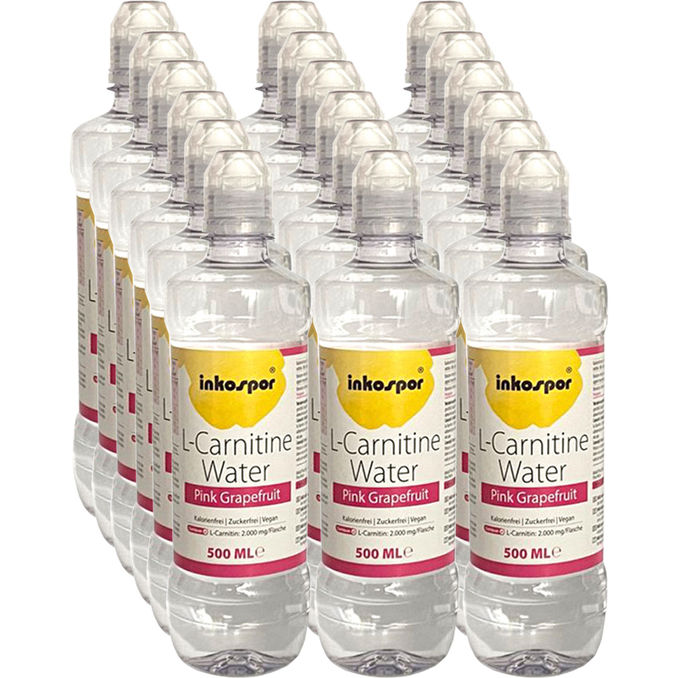 inkospor® L-Carnitin Wasser Pink Grapefruit, 18er Pack (EINWEG) zzgl. Pfand