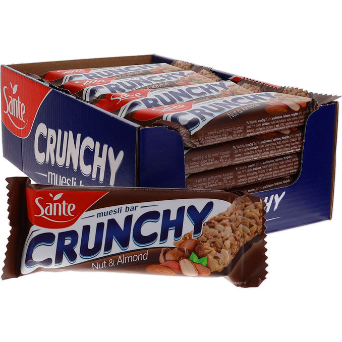 25 x Sante Crunchy Bar Choklad & Mandel | 25 x 40g - Storpack