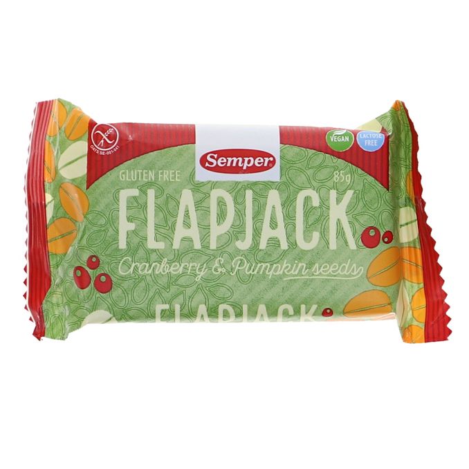 Semper Flapjack Cranberry & Pumpkin Seeds 85g, 85 g fra Semper Motatos