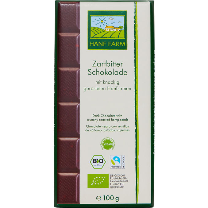 Hanf Farm BIO Zartbitter Schokolade mit gerösteten Hanfsamen