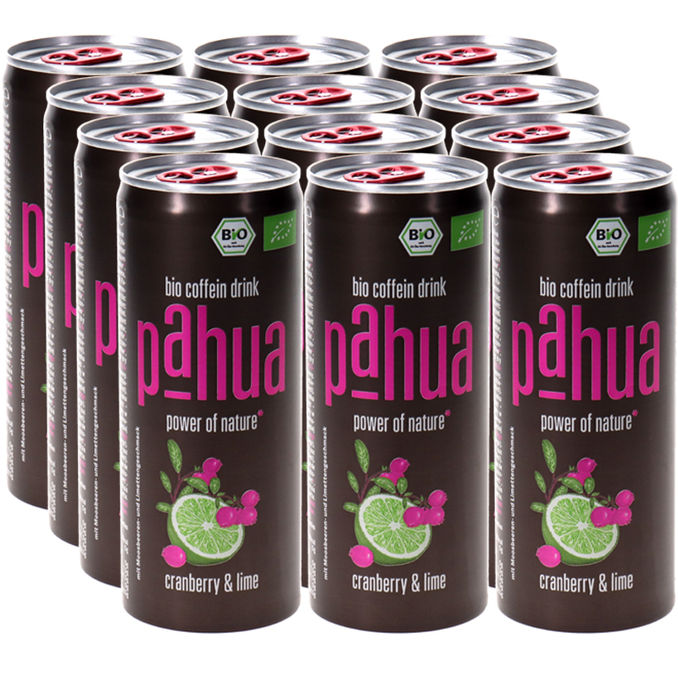 Pahua BIO Coffein Drink Cranberry & Lime, 12er Pack (EINWEG) zzgl. Pfand