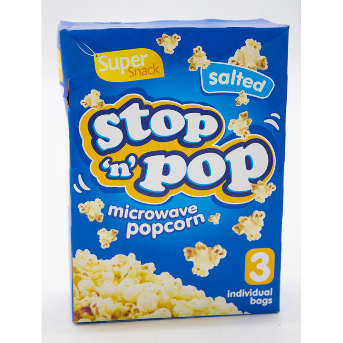 Super Snack Stop n Pop Microwave Salty Popcorn 3 x 85g, 3 x 85g from