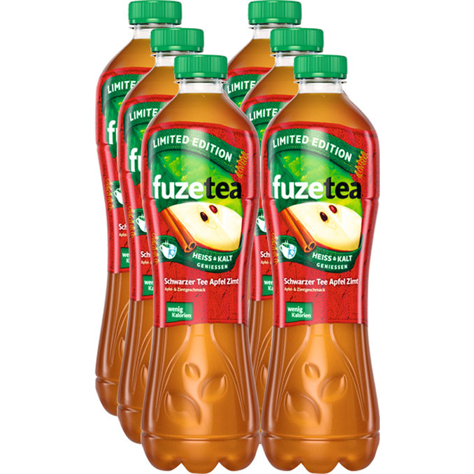 Fuze Tea Schwarzer Tee Apfel Zimt, 6er Pack (EINWEG) zzgl. Pfand