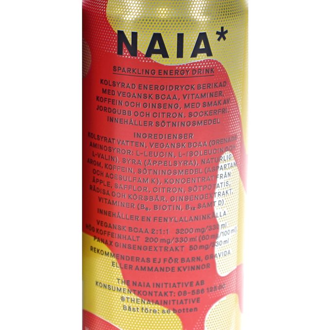 Näringsinnehåll Naia Energidryck Strawberry 12-pack 