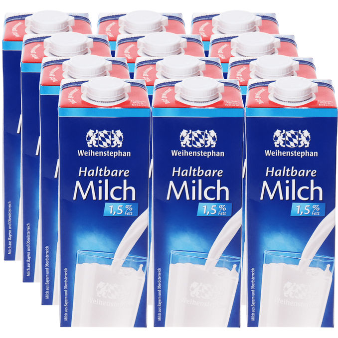 Weihenstephan Haltbare Milch 1,5%, 12er Pack
