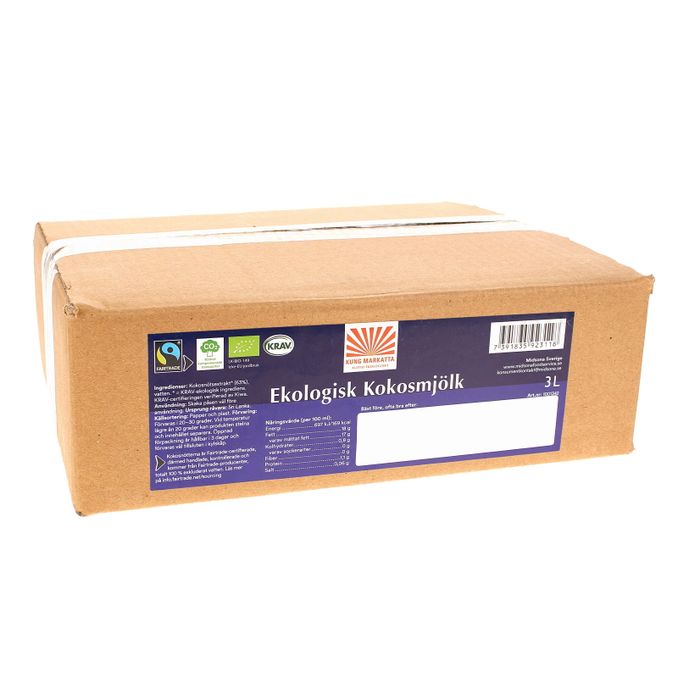 Kung Markatta Ekologisk Kokosmjölk Storpack 3L