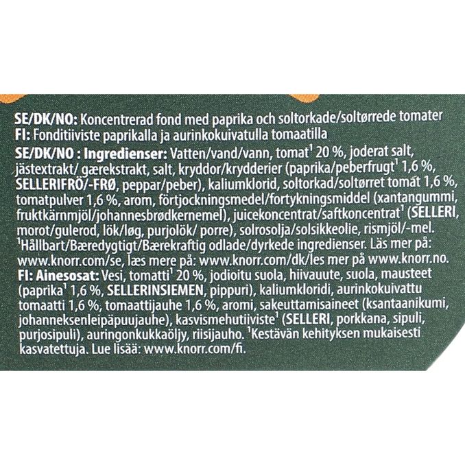 Knorr Kasvisfondi Paprika & Aurinkokuivattu Tomaatti