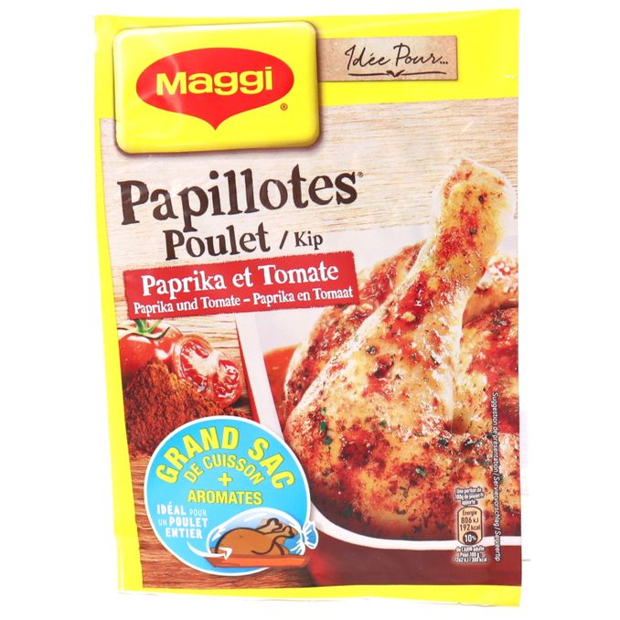 Maggi Papillotes Huhn Paprika und Tomate