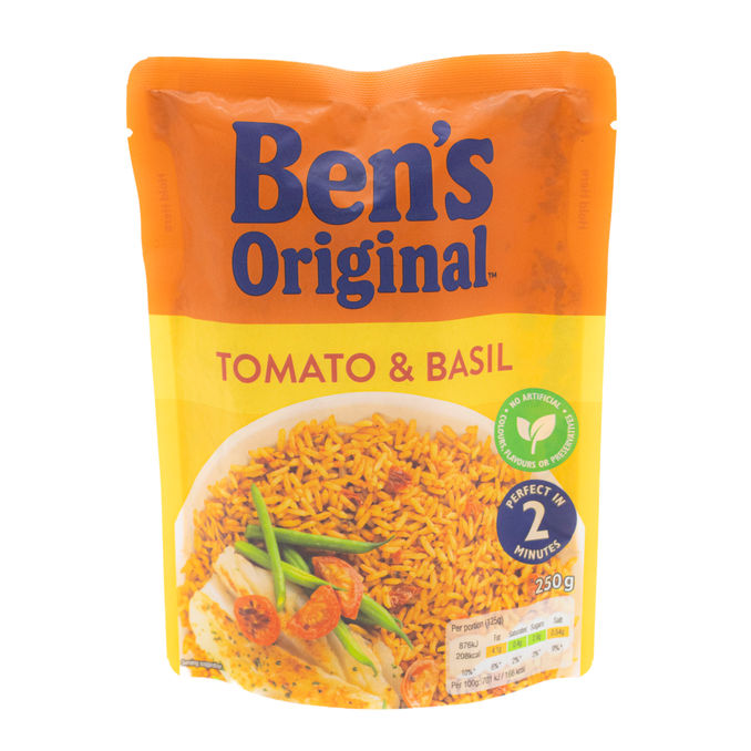 Bens Original Tomato and Basil Microwave Rice 250g, 250g from Ben's