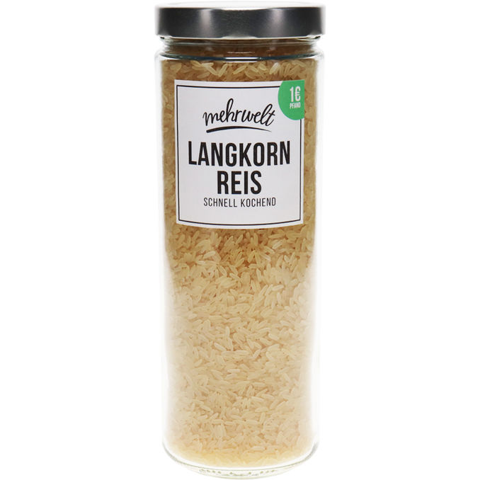 mehrwelt BIO Langkornreis (parboiled) im Pfandglas