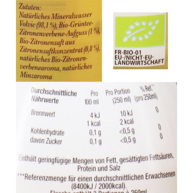 Zutaten & Nährwerte: BIO Grüner Tee mit Minzgeschmack, 6er Pack (EINWEG) zzgl. Pfand