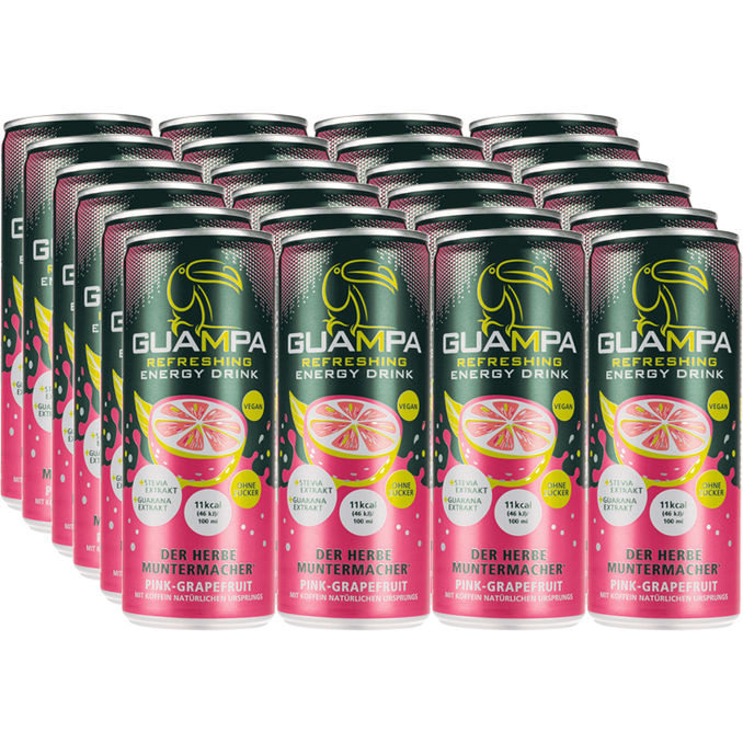 GUAMPA Energy Pink-Grapefruit, 24er Pack (EINWEG) zzgl. Pfand