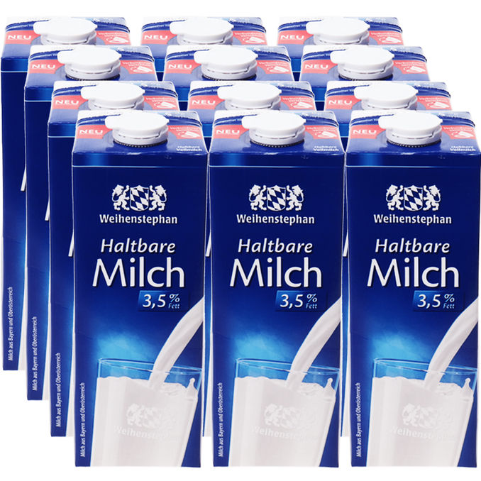 Weihenstephan Haltbare Milch 3,5%, 12er Pack
