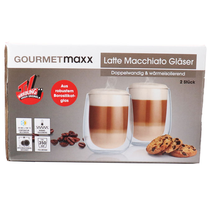 GOURMETmaxx Thermogläser Latte Macchiato, 2er Pack
