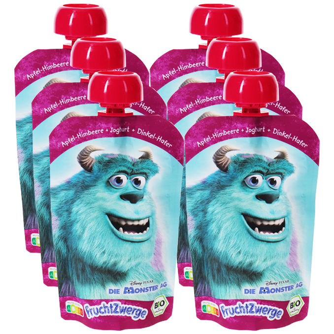 BIO Fruchtzwerge Quetschies Apfel-Himbeere, 6er Pack