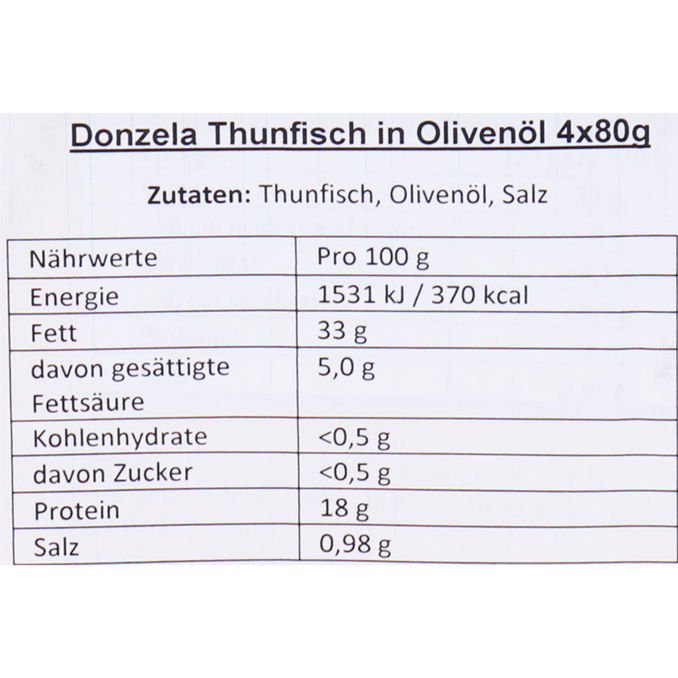 Donzela Thunfisch in Olivenöl, 4er Pack