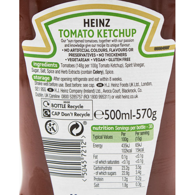 Näringsinnehåll Ketchup 4-pack 