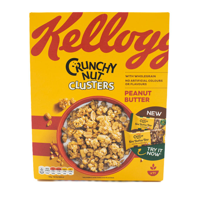 Kellogg's Crunchy Nut Clusters Peanut Butter 500g, 500g from Kellogg's Motatos