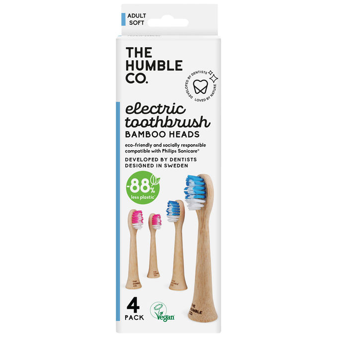 The Humble Co. Aufsätze Elektrische Zahnbürste Soft (Bambus), 4er Pack