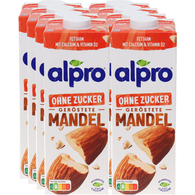 Alpro Mandeldrink ohne Zuckerzusatz, 8er Pack