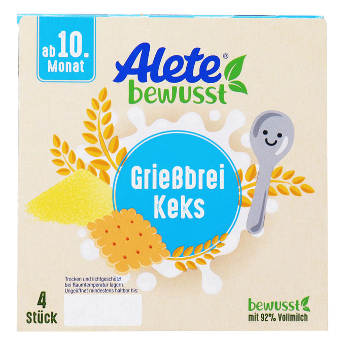 Alete Grießbrei Keks, 4er Pack