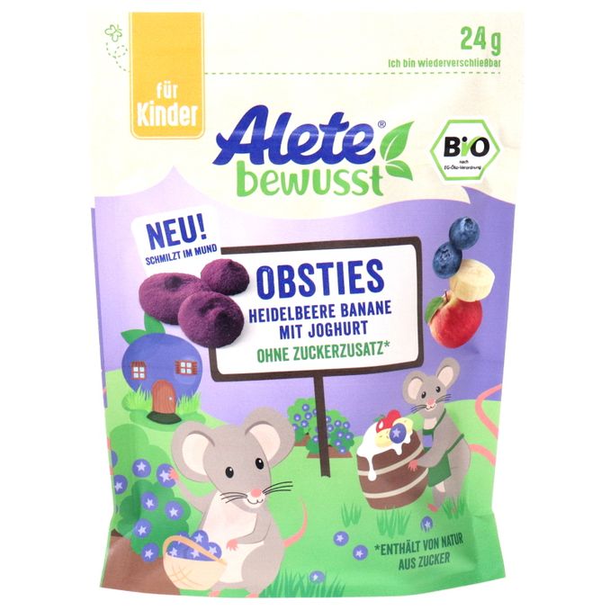 Alete BIO Obsties Heidelbeere, Banane & Joghurt