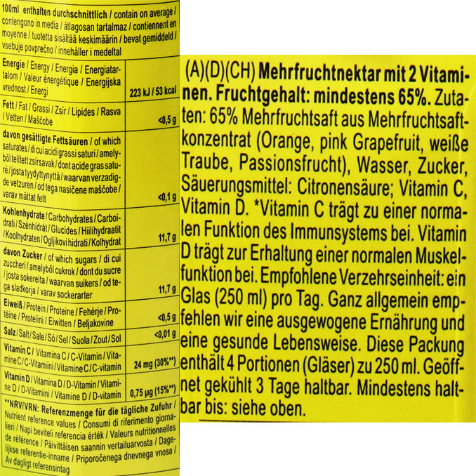 Zutaten & Nährwerte: Happy Day Immun Vital, 6er Pack