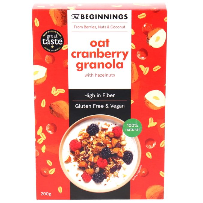 The Beginning Müsli Granola mit Cranberries und Haselnüssen