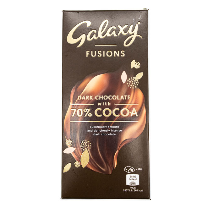 Galaxy Fusions Dark Chocolate with 70 Cocoa 100g, 100g from Galaxy