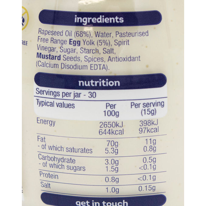 Heinz Mayonnaise Glass Jar 480ml, 480g from Heinz Motatos