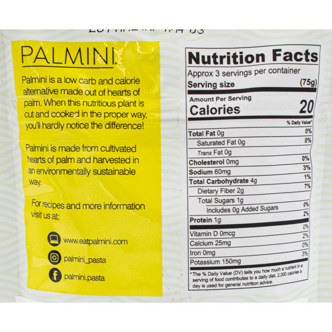 Palmini Keto Low Carb Pouch Hearts Of Palm Angel Hair Pasta 338g 338g