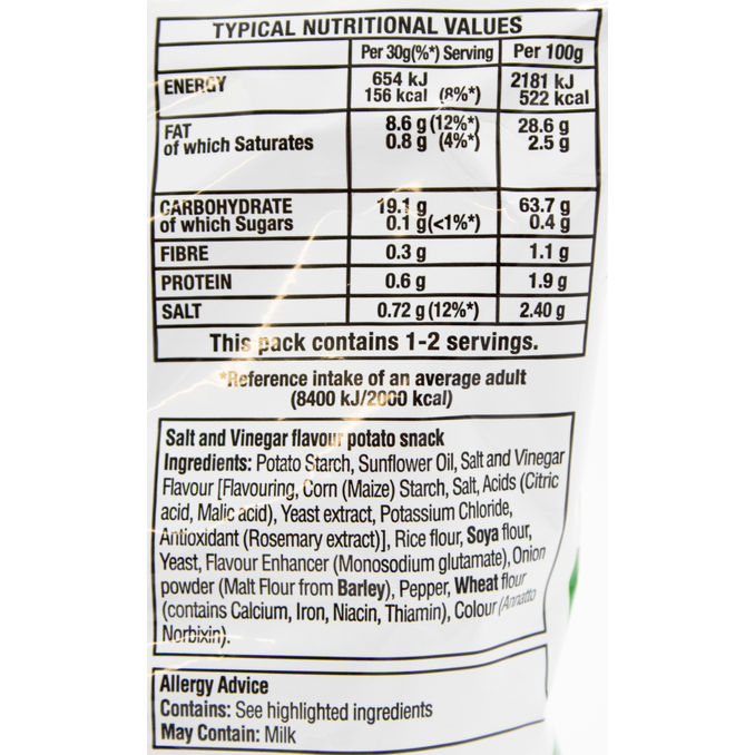 Walkers Quavers Salt & Vinegar Snacks 45g, 45g from Walkers Motatos