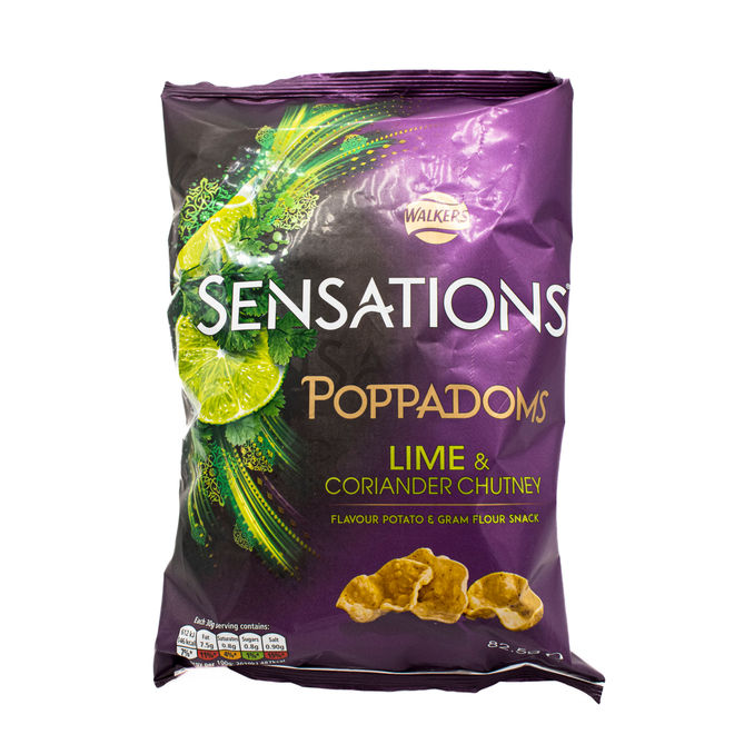 Walkers Sensations Lime & Coriander Chutney Poppadoms 82.5g, 82.5 from