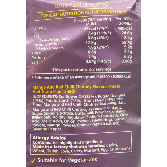 Walkers Sensations Mango & Chilli Chutney Poppadoms 82.5g, 82.5g from