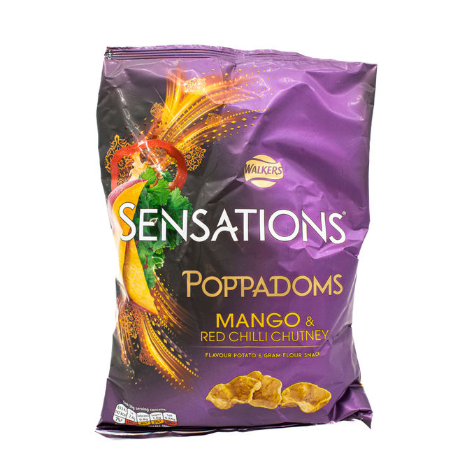 Walkers Sensations Mango & Chilli Chutney Poppadoms 82.5g, 82.5g from