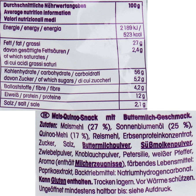 Chips mit Quinoa & Buttermilch, 80g von Lorenz Motatos