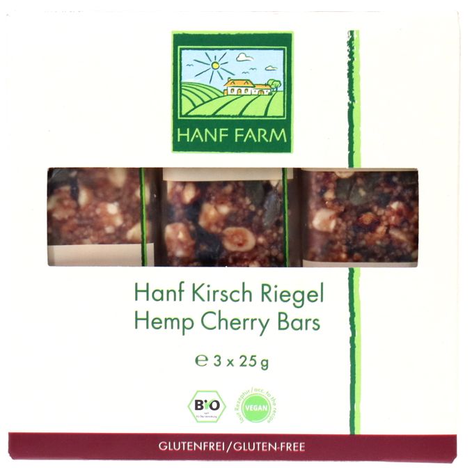 Hanf Farm BIO Erdnussriegel mit Hanf & Kirsche, 3er Pack