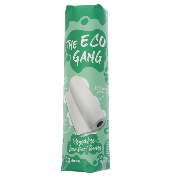 The Eco Gang Återanvändningsbart Hushållspapper Bambu