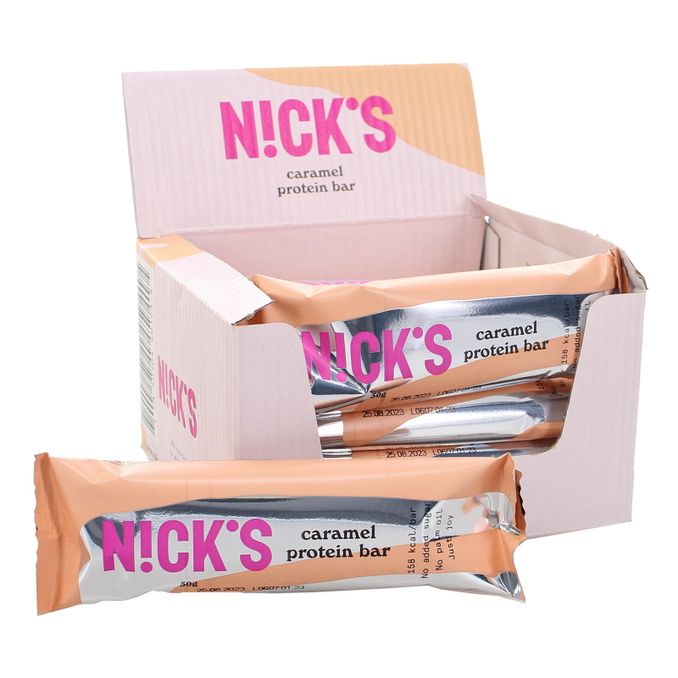 Nick's Protein bar caramel 50g 12-pak