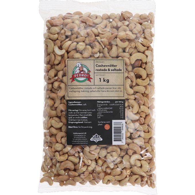 Cashewnødder Ristede & Saltede 1 kg