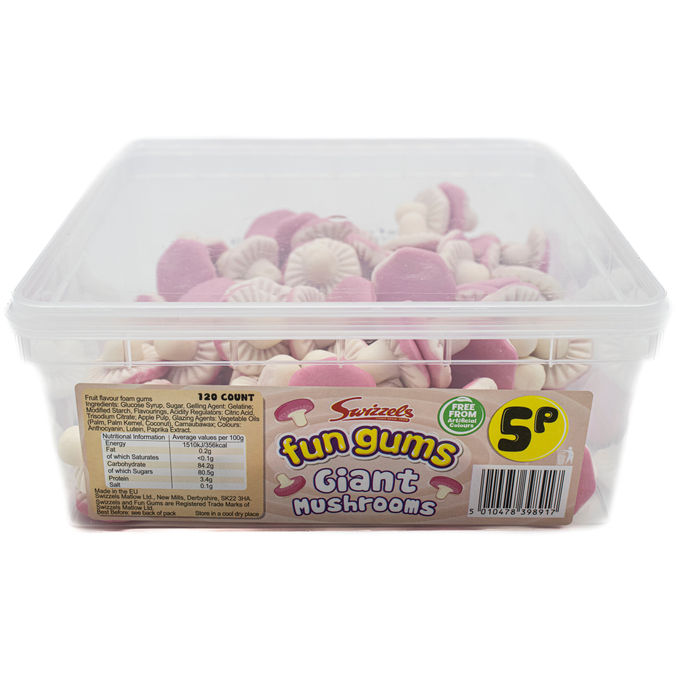 Swizzels Fun Gums Giant Mushrooms 120pcs 120pcs From Swizzels Motatos