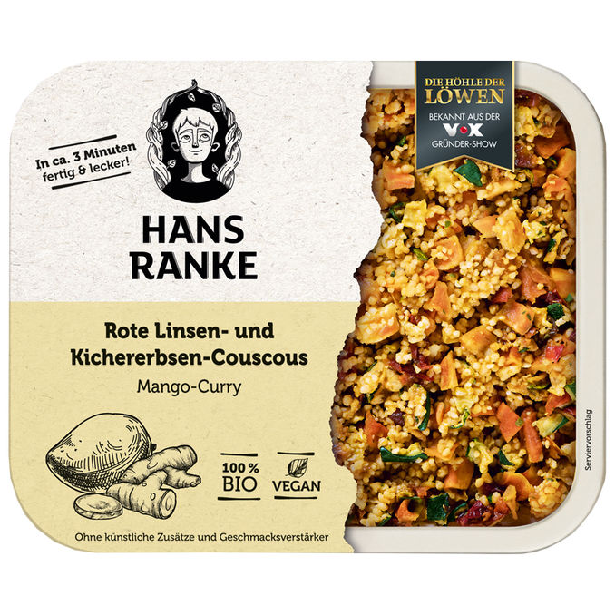 Hans Ranke BIO Rote Linsen- & Kichererbsen-Couscous Mango-Curry